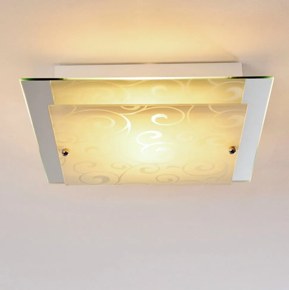 Plafonnier Rusty Gris, Transparent, 2 Lumieres