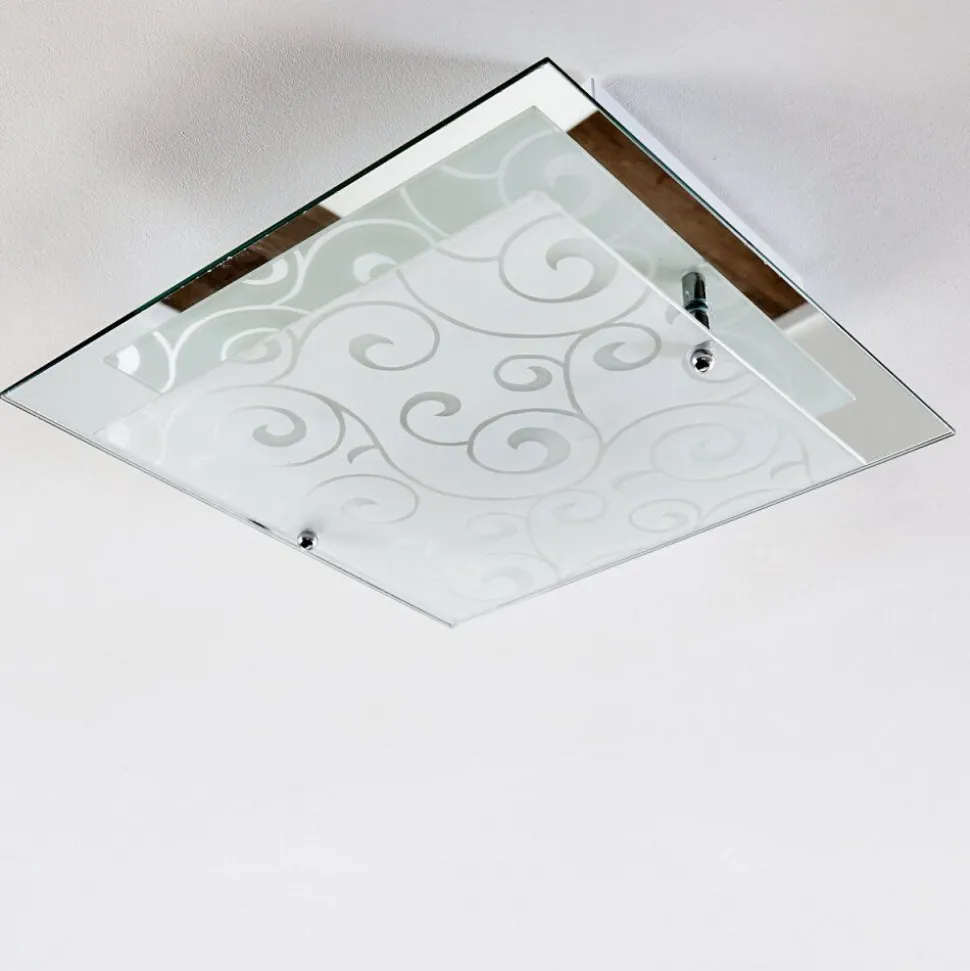 Plafonnier Rusty Gris, Transparent, 2 Lumieres
