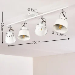 Plafonnier Safari Blanc, 4 Lumieres