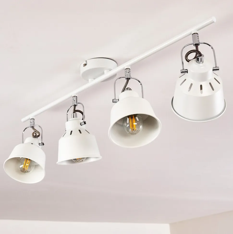 Plafonnier Safari Blanc, 4 Lumieres