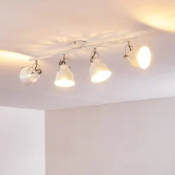 Plafonnier Safari Blanc, 4 Lumieres