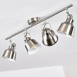 Plafonnier Safari Chrome Brosse, 4 Lumieres