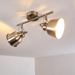 Plafonnier Safari Chrome Brosse, 2 Lumieres
