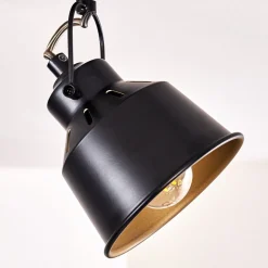 Plafonnier Safari Noir Dore, 3 Lumieres