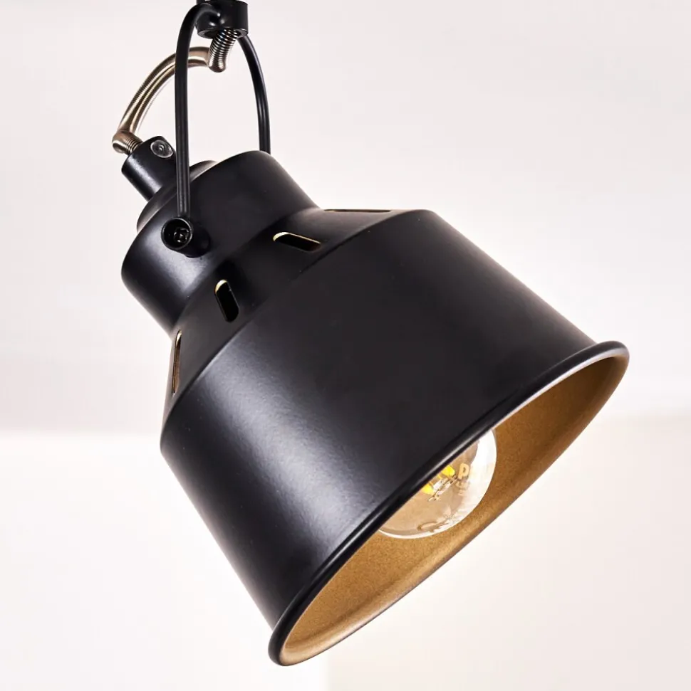 Plafonnier Safari Noir Dore, 3 Lumieres