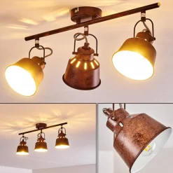 Plafonnier Safari Rouille, 3 Lumieres