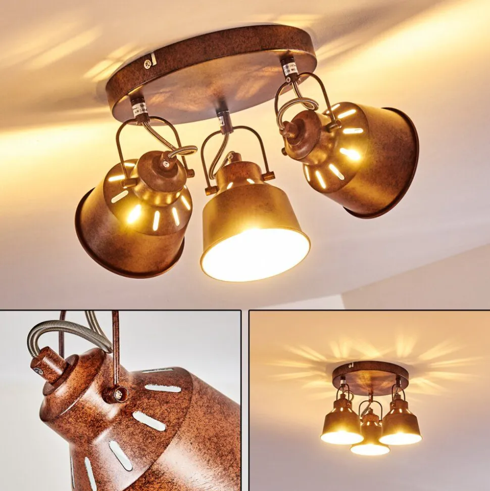 Plafonnier Safari Rouille, 3 Lumieres