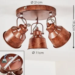 Plafonnier Safari Rouille, 3 Lumieres
