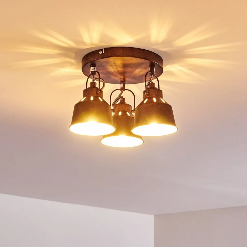 Plafonnier Safari Rouille, 3 Lumieres