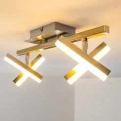 Plafonnier Sakami Led Nickel Mat, 4 Lumieres