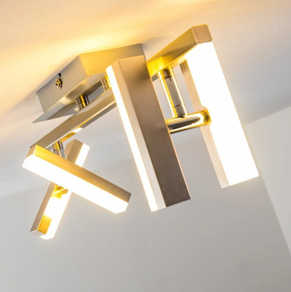 Plafonnier Sakami Led Nickel Mat, 4 Lumieres