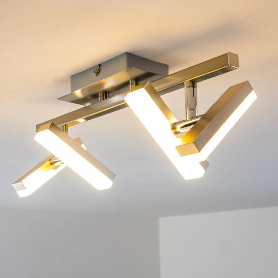 Plafonnier Sakami Led Nickel Mat, 4 Lumieres