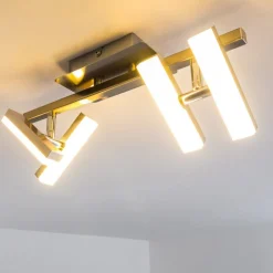 Plafonnier Sakami Led Nickel Mat, 4 Lumieres