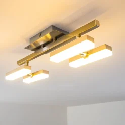 Plafonnier Sakami Led Nickel Mat, 4 Lumieres
