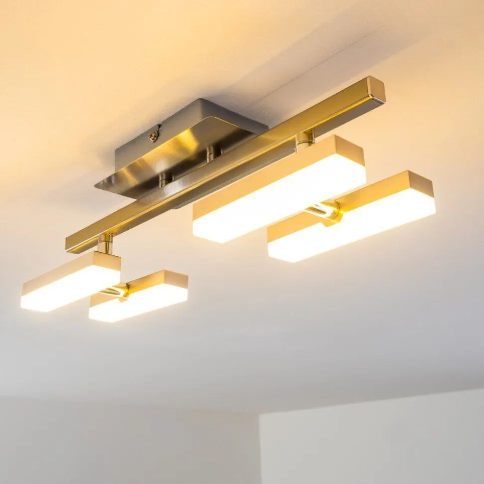 Plafonnier Sakami Led Nickel Mat, 4 Lumieres