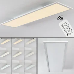 Plafonnier Salmi Led Blanc, 1 Lumiere, Telecommandes