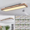 Plafonnier Salmi Led Brun, Couleur Bois, Noir, 1 Lumiere, Telecommandes