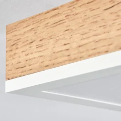 Plafonnier Salmi Led Brun, Couleur Bois, Blanc, 1 Lumiere