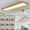 Plafonnier Salmi Led Couleur Bois, Noir, Blanc, 1 Lumiere, Telecommandes