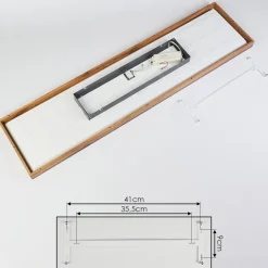 Plafonnier Salmi Led Couleur Bois, Noir, Blanc, 1 Lumiere