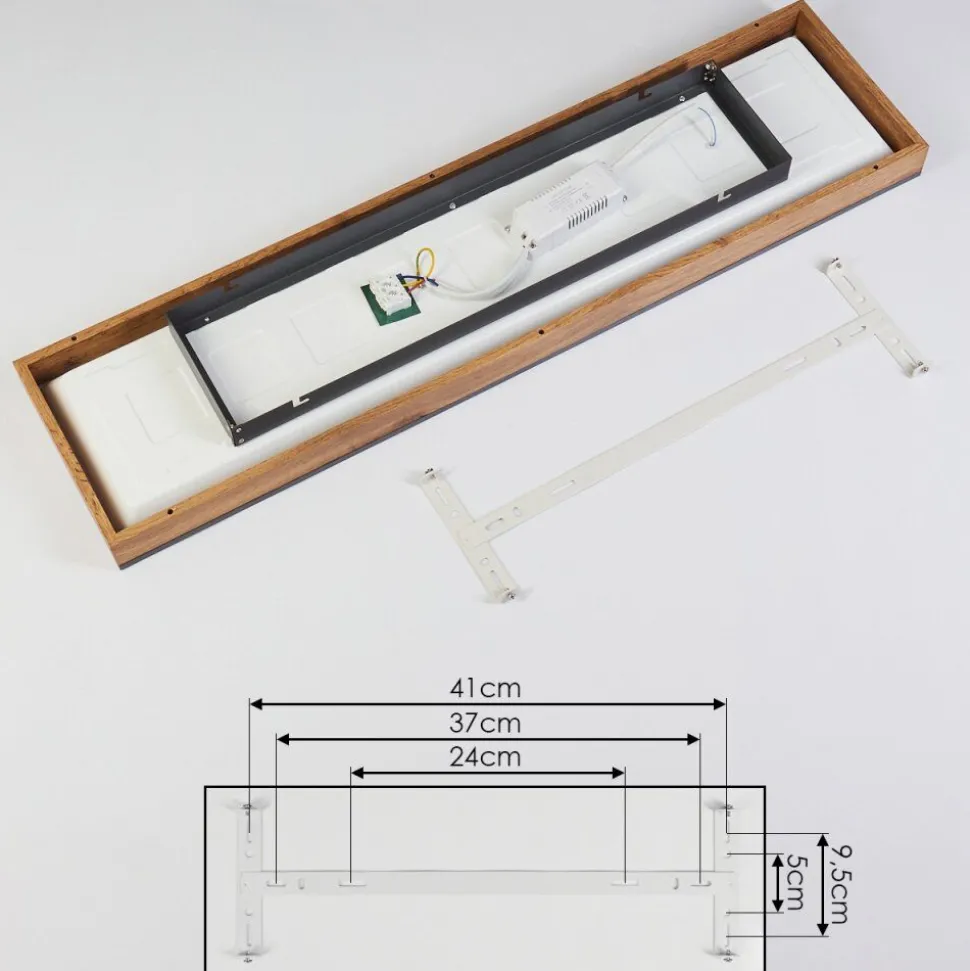 Plafonnier Salmi Led Couleur Bois, Noir, Blanc, 1 Lumiere