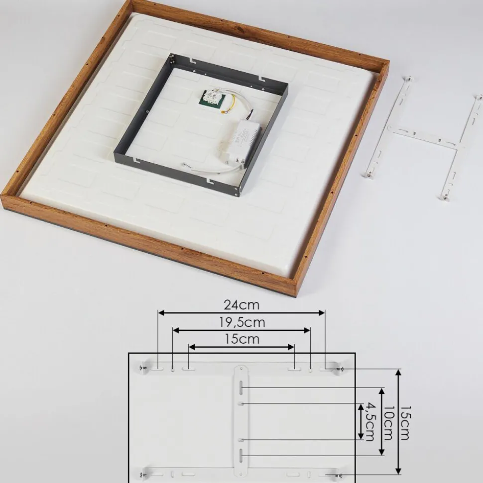 Plafonnier Salmi Led Couleur Bois, Noir, Blanc, 1 Lumiere