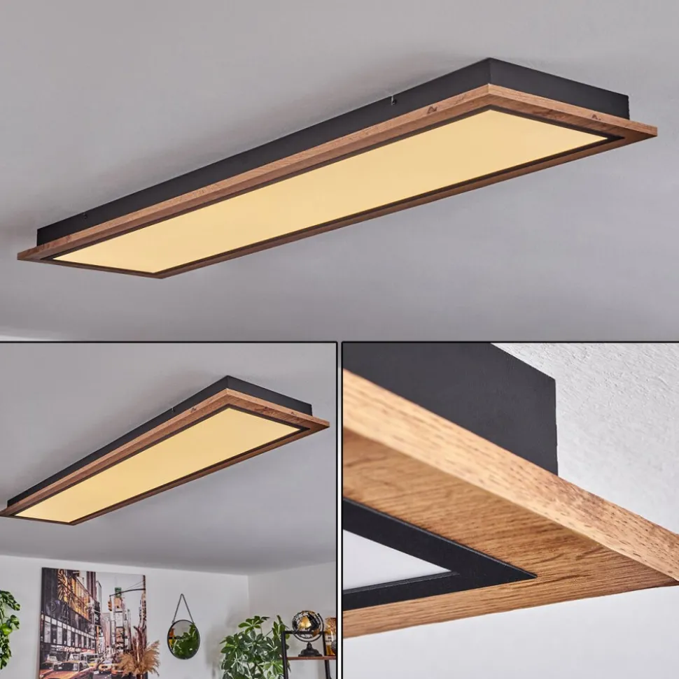 Plafonnier Salmi Led Couleur Bois, 1 Lumiere