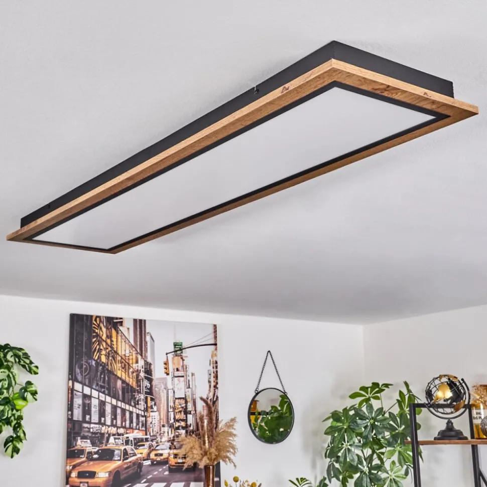 Plafonnier Salmi Led Couleur Bois, 1 Lumiere