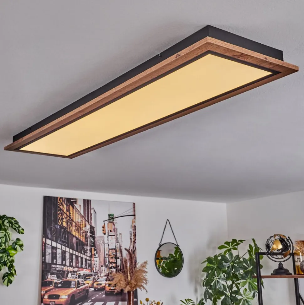 Plafonnier Salmi Led Couleur Bois, 1 Lumiere