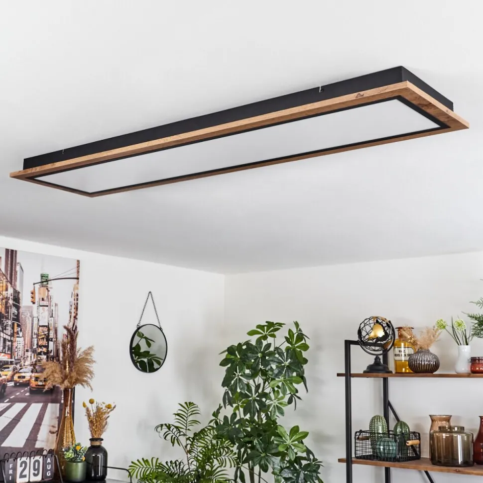 Plafonnier Salmi Led Couleur Bois, 1 Lumiere