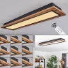 Plafonnier Salmi Led Couleur Bois, Noir, 1 Lumiere, Telecommandes