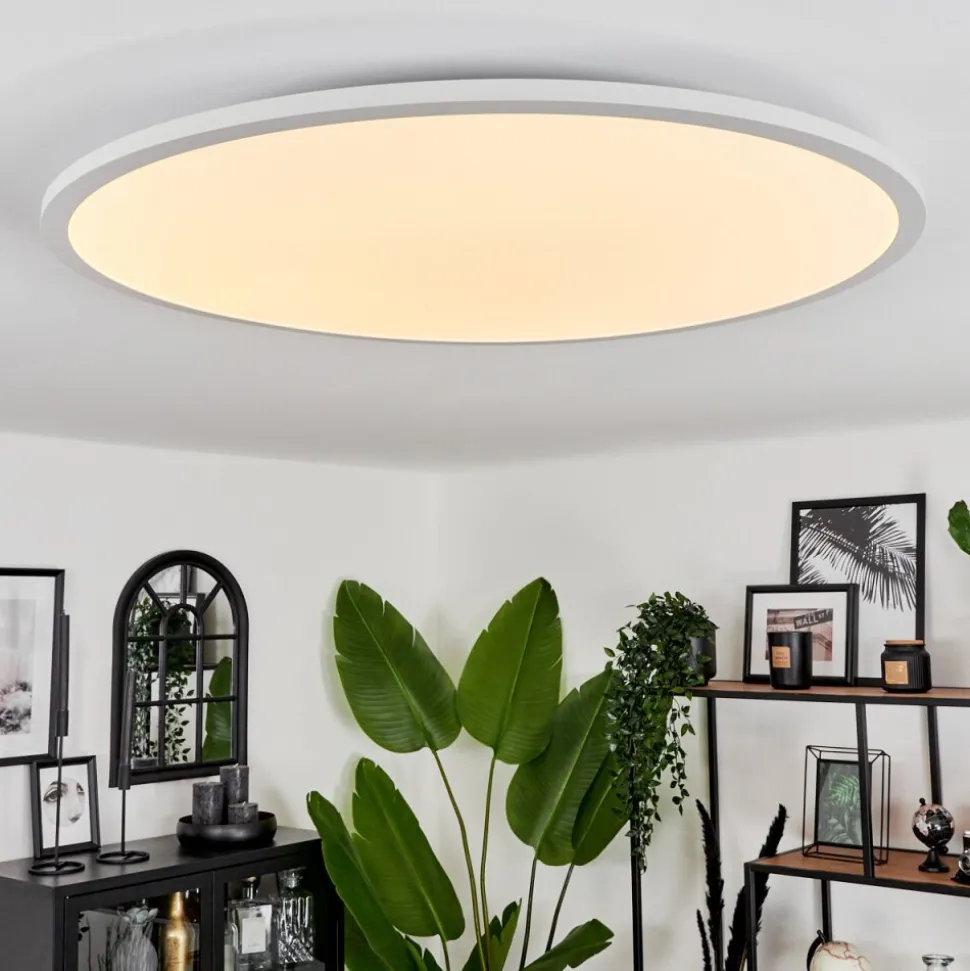 Plafonnier Sani Led Blanc, 1 Lumiere, Telecommandes, Changeur De Couleurs