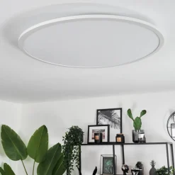 Plafonnier Sani Led Blanc, 1 Lumiere, Telecommandes, Changeur De Couleurs