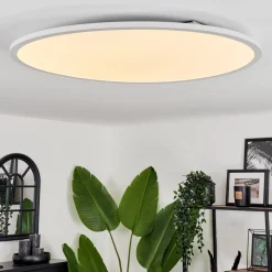 Plafonnier Sani Led Blanc, 1 Lumiere, Telecommandes, Changeur De Couleurs