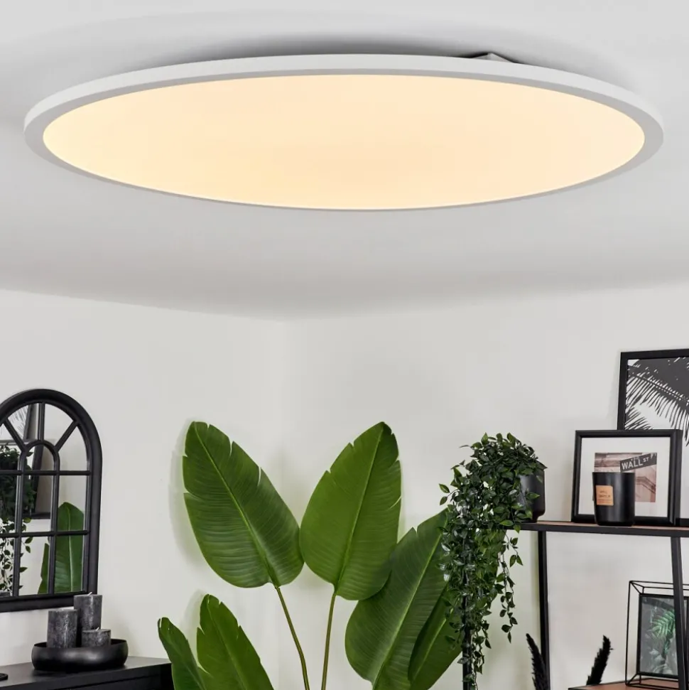 Plafonnier Sani Led Blanc, 1 Lumiere, Telecommandes, Changeur De Couleurs