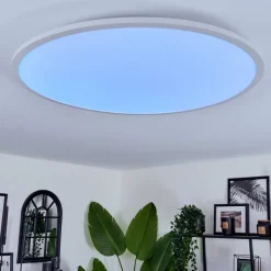 Plafonnier Sani Led Blanc, 1 Lumiere, Telecommandes, Changeur De Couleurs
