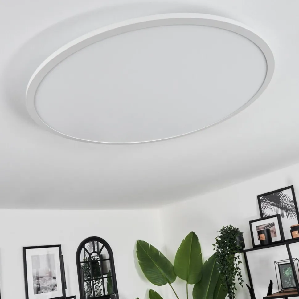 Plafonnier Sani Led Blanc, 1 Lumiere, Telecommandes, Changeur De Couleurs
