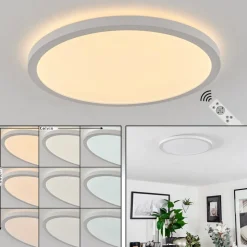 Plafonnier Sasinhosa Led Blanc, 1 Lumiere, Telecommandes