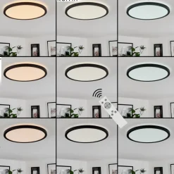 Plafonnier Sasinhosa Led Noir, 1 Lumiere, Telecommandes