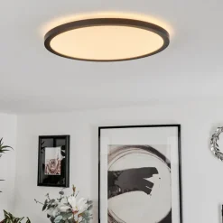 Plafonnier Sasinhosa Led Noir, 1 Lumiere, Telecommandes