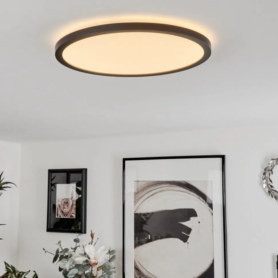 Plafonnier Sasinhosa Led Noir, 1 Lumiere, Telecommandes