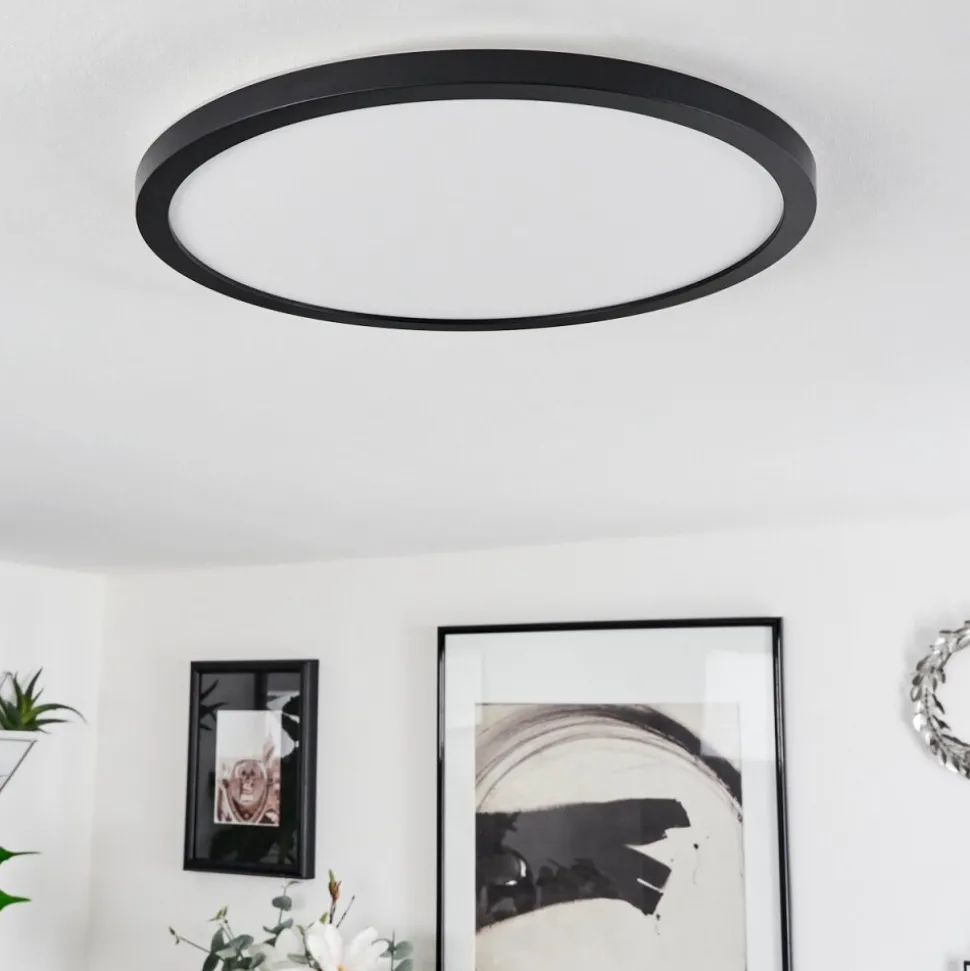 Plafonnier Sasinhosa Led Noir, 1 Lumiere, Telecommandes
