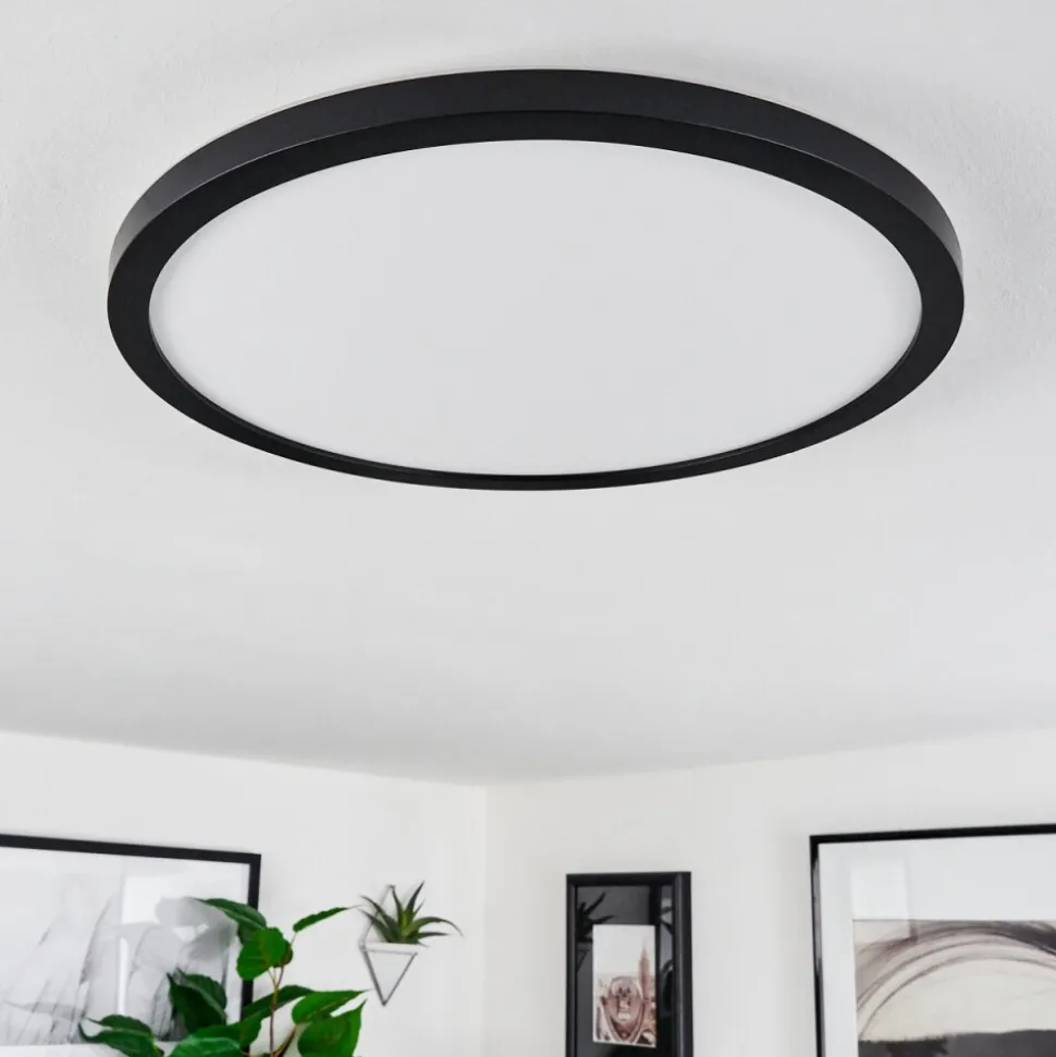 Plafonnier Sasinhosa Led Noir, 1 Lumiere, Telecommandes