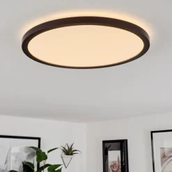 Plafonnier Sasinhosa Led Noir, 1 Lumiere, Telecommandes