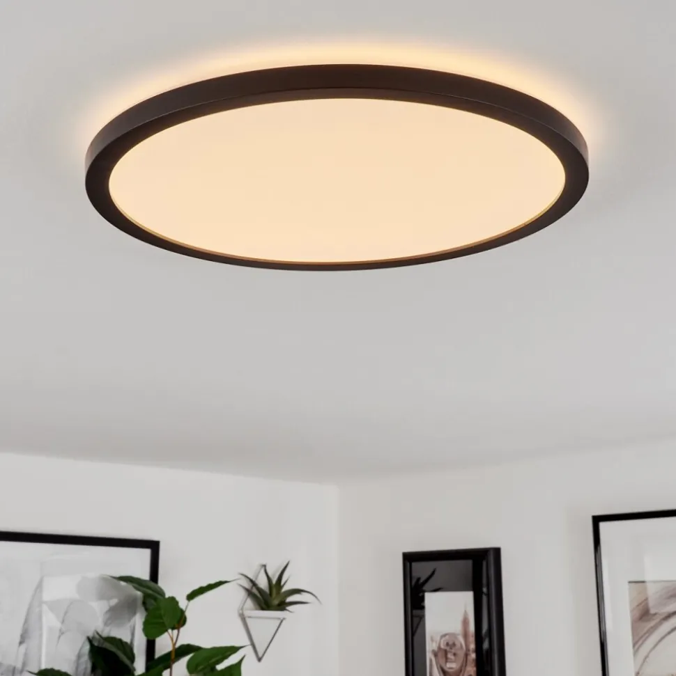 Plafonnier Sasinhosa Led Noir, 1 Lumiere, Telecommandes