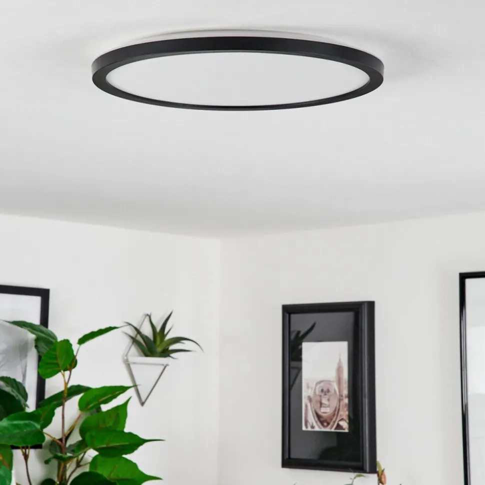 Plafonnier Sasinhosa Led Noir, 1 Lumiere, Telecommandes