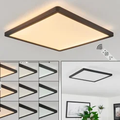 Plafonnier Sasinhosa Led Noir, 1 Lumiere, Telecommandes