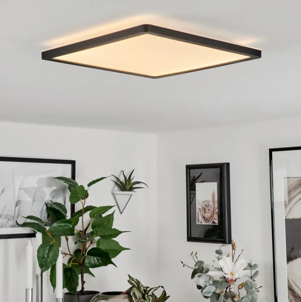 Plafonnier Sasinhosa Led Noir, 1 Lumiere, Telecommandes