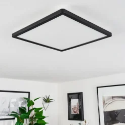 Plafonnier Sasinhosa Led Noir, 1 Lumiere, Telecommandes