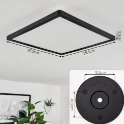 Plafonnier Sasinhosa Led Noir, 1 Lumiere, Telecommandes